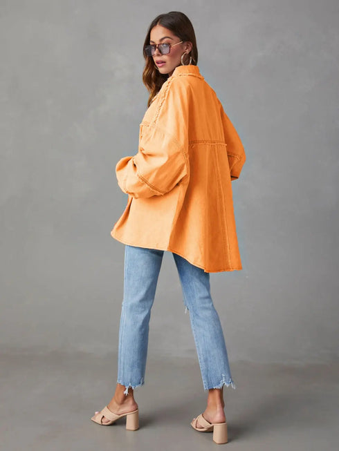 'Andrea' Lightweight Long Sleeve Denim Jacket - Celes Fashion